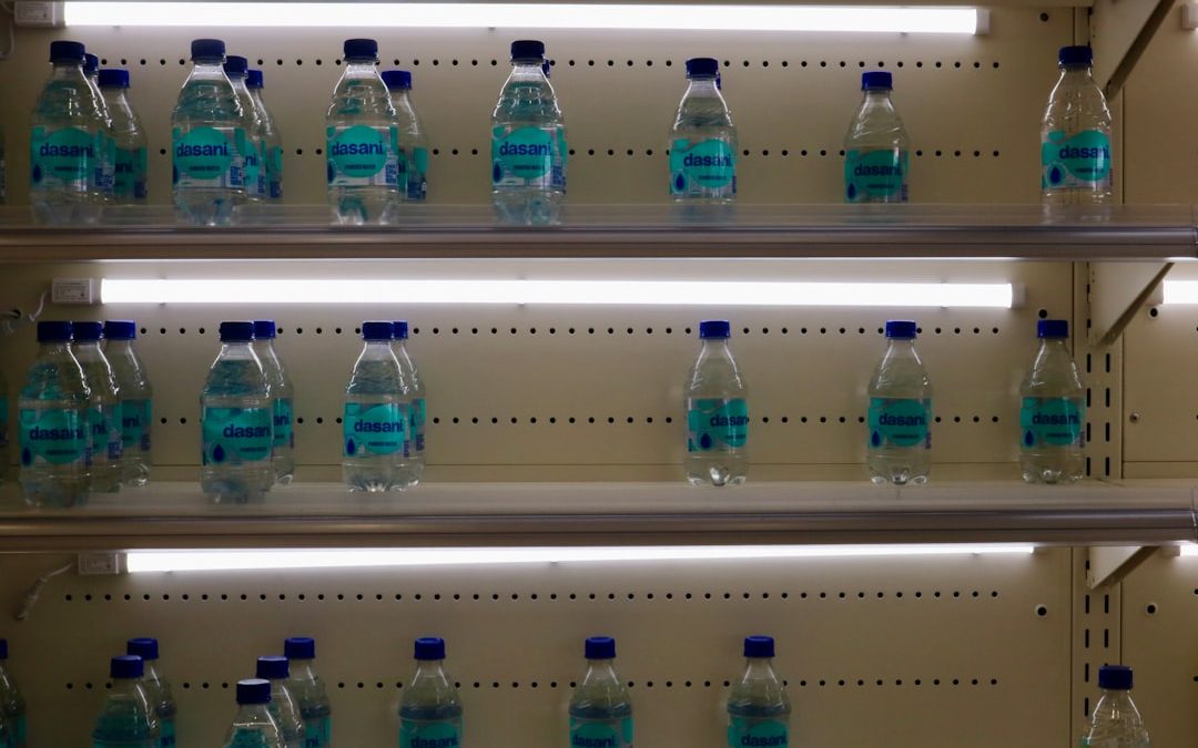 Photo side by side refrigerator water filter